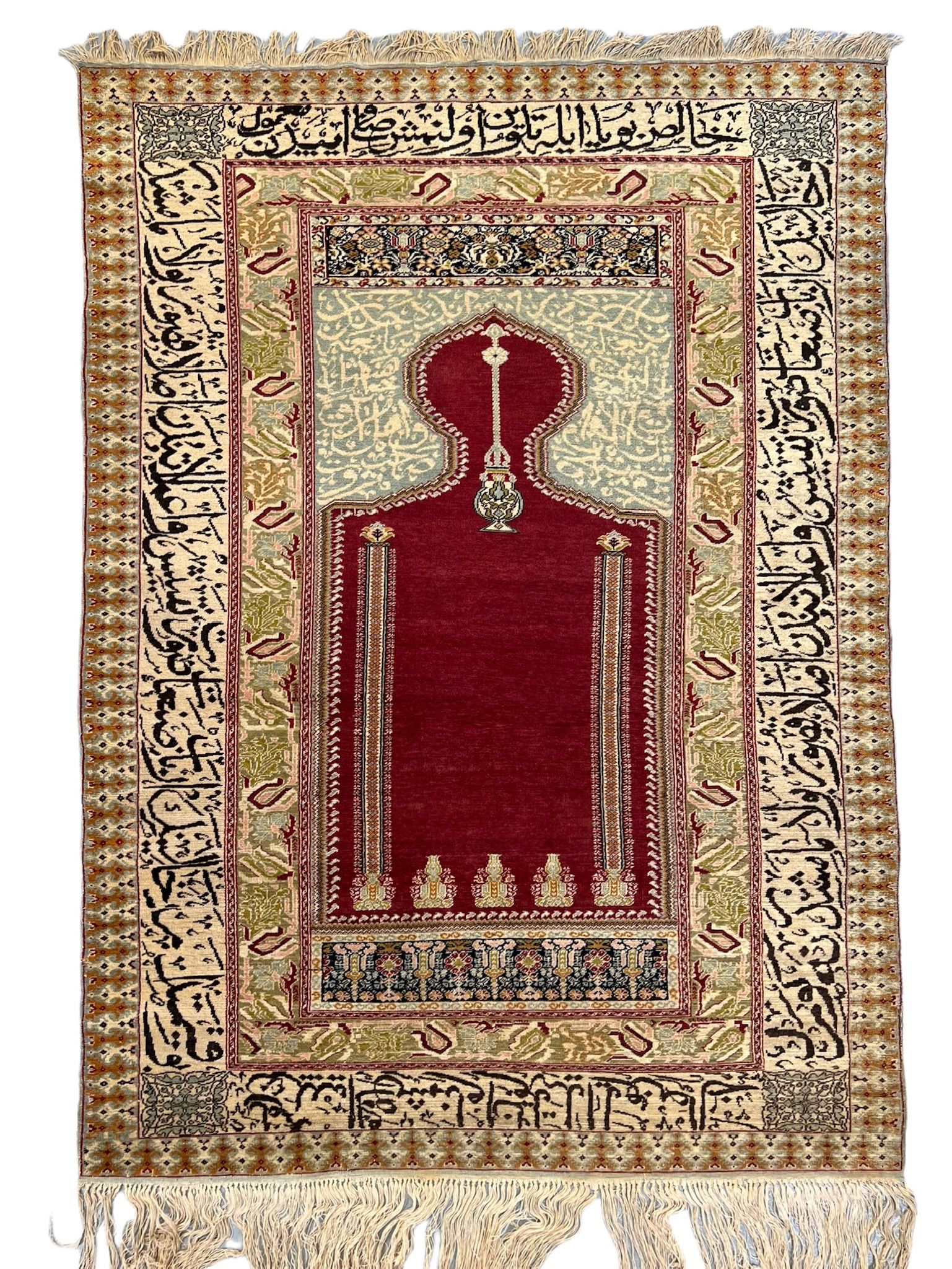Antique Turkish Pendrma Rug